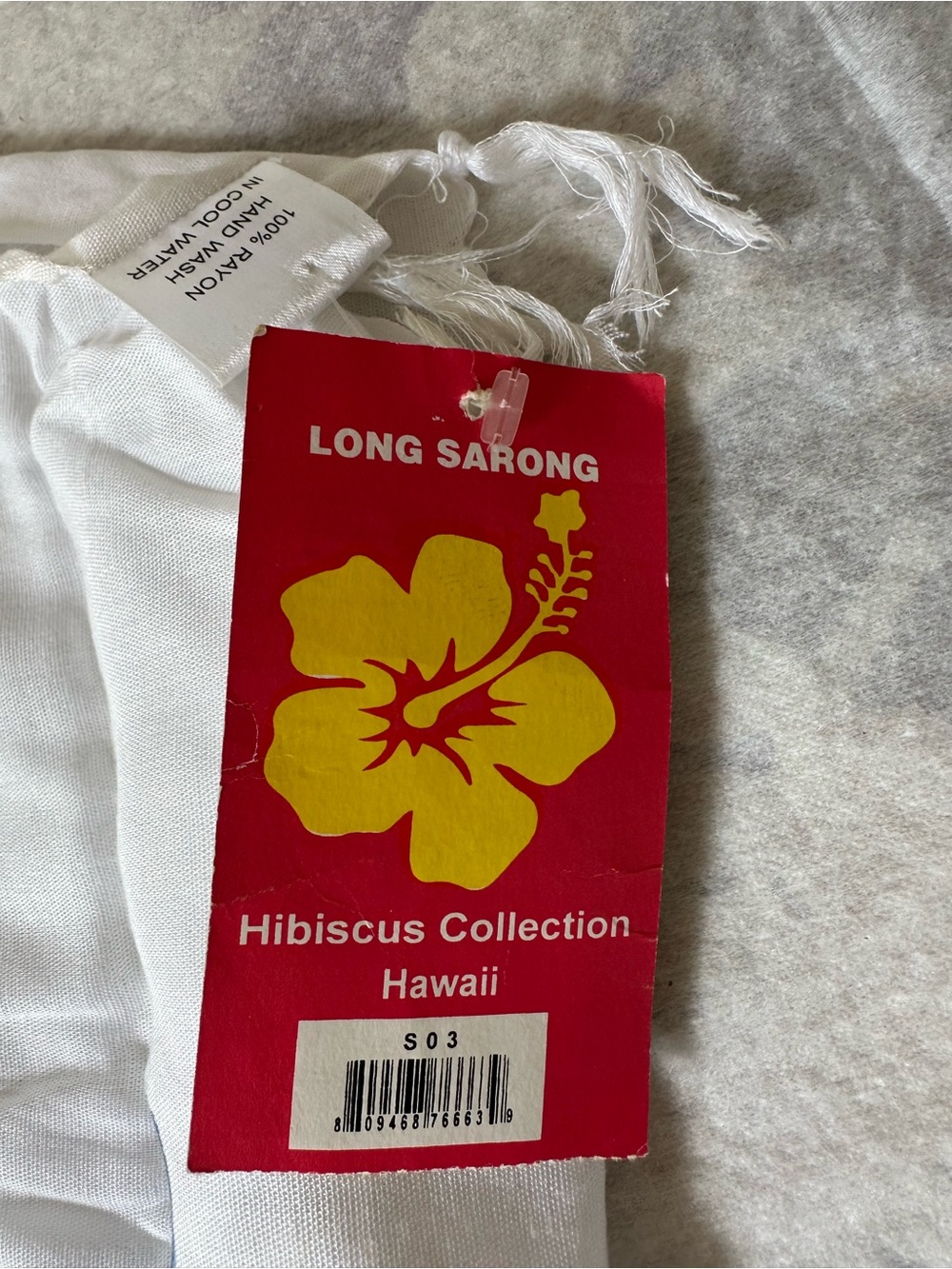 NWT Long Sarong Hibiscus Collection Hawaii - Red & Yellow Tag